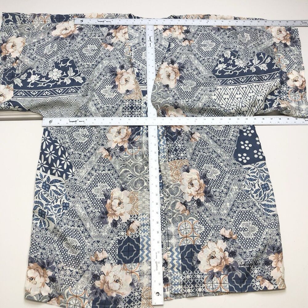 Johnny Was Laite Kimono Silk Top Blue Floral Oversized Small - Picture 4 of 7